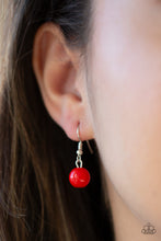 Load image into Gallery viewer, Hey SOL Sister Necklace, Summer Sol Earrings, Live Life to the Fullest, Poppy Pep - Red Jewelry Set 46
