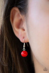Hey SOL Sister Necklace, Summer Sol Earrings, Live Life to the Fullest, Poppy Pep - Red Jewelry Set 46