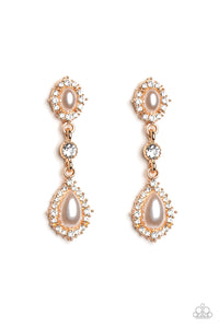 Paparazzi All-GLOWING Gold Pearl Post Earrings