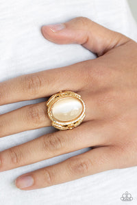 Paparazzi Deep Freeze Gold Cat's Eye Ring