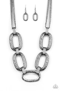 Paparazzi Take Charge Gunmetal Black Chain Necklace