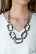 Load image into Gallery viewer, Paparazzi Take Charge Gunmetal Black Chain Necklace
