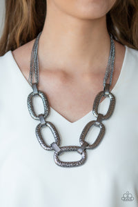 Paparazzi Take Charge Gunmetal Black Chain Necklace