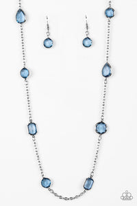 Paparazzi - Glassy Glamorous - Long Blue Necklace