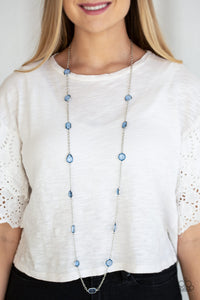 Paparazzi - Glassy Glamorous - Long Blue Necklace