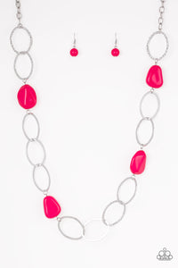 Paparazzi - Modern Day Malibu - Long Pink Necklace