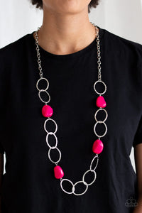 Paparazzi - Modern Day Malibu - Long Pink Necklace