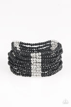 Load image into Gallery viewer, Paparazzi Outback Odyssey Black and Silver Seed Bead Stretch Bracelet
