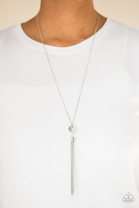 Socialite of the Season Long Silver Necklace