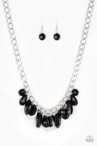Paparazzi - Treasure Shore Beaded Necklace with Silver Discs - Choose from Black and Green