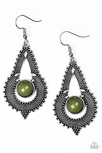 Paparazzi Zoomin Zumba - Green Earrings with Ornate Frame