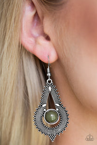 Paparazzi Zoomin Zumba - Green Earrings with Ornate Frame