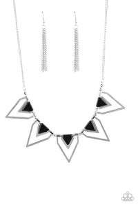 Paparazzi The Pack Leader - Black Necklace with Triangle Frames