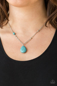 Paparazzi Peaceful Prairies - Blue Turqouise Stone Necklace