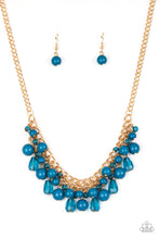 Load image into Gallery viewer, Tour de Trendsetter - Blue Beads Necklace on Gold Chains Paparazzi
