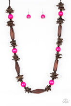 Load image into Gallery viewer, Paparazzi - Cozumel Coast - Long Pink Wood Necklace
