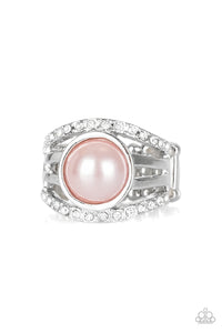 Paparazzi A Big Break Pink Pearl and Rhinestone Ring