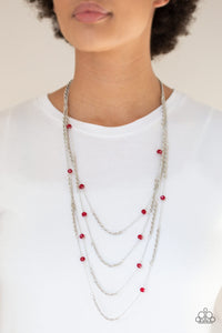 Paparazzi - Open for Opulence - Red Long Necklace