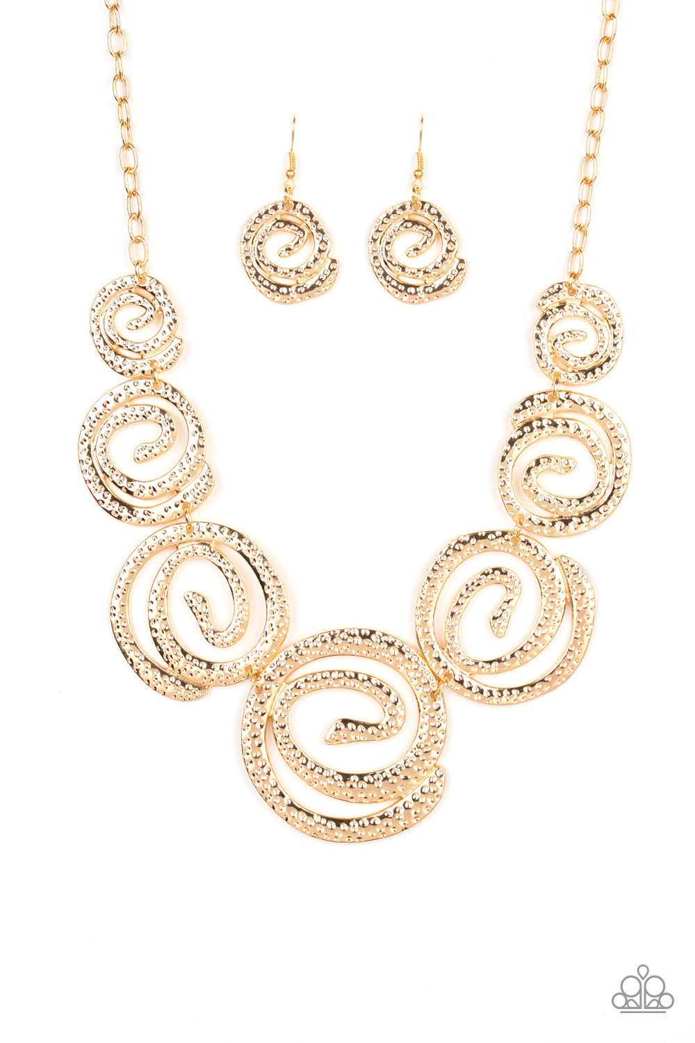 Paparazzi Statement Swirl Gold Necklace