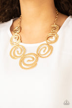 Load image into Gallery viewer, Paparazzi Statement Swirl Gold Necklace
