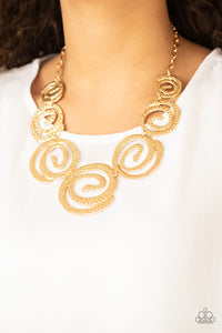 Paparazzi Statement Swirl Gold Necklace