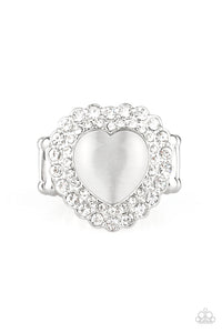 Paparazzi Lovely Luster White Moonstone Heart Ring