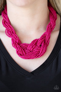 Paparazzi A Standing Ovation Short Pink Seed Bead Necklace