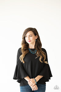 Watch Me Now Gunmetal Short Necklace with colorful beads - Choose from Blue or Purple