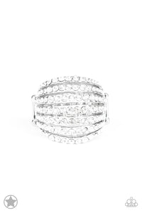 Paparazzi Blinding Brilliance - White Rhinestone Blockbuster Ring Paparazzi