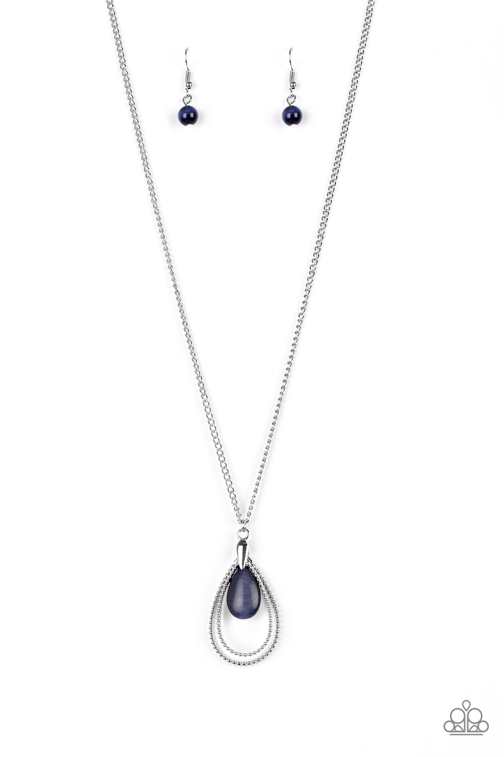 Paparazzi Teardrop Tranquility - Blue Teardrop Moonstone Necklace