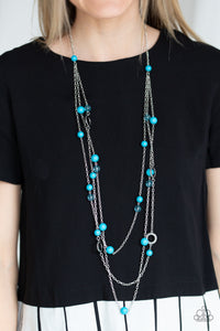 Brilliant Bliss Long Blue Necklace