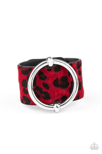 Paparazzi - Asking FUR Trouble - Red Cheetah Print Wrap Bracelet