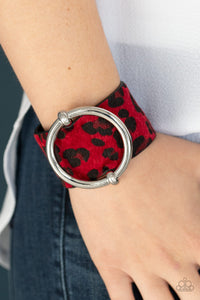 Paparazzi - Asking FUR Trouble - Red Cheetah Print Wrap Bracelet