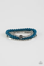 Load image into Gallery viewer, Paparazzi Blooming Buttercups Blue and Silver Stretch Bracelet
