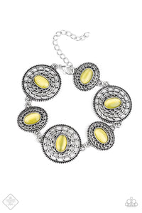 Paparazzi Glimpses of Malibu Yellow Moonstone Necklace and Bracelet - April 2019