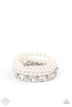 Load image into Gallery viewer, Paparazzi Flawlessly Flattering White Pearl and Rhinestone Bracelet - Fashion Fix Jan 2021
