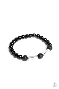 Paparazzi Metro Meditation Black Urban Bracelet with Lava Rock Beads