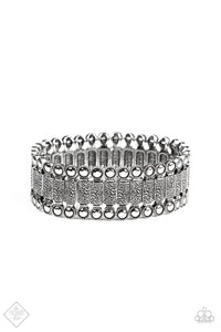 Rustic Rhythm Silver Stretch Bracelet Fashion Fix