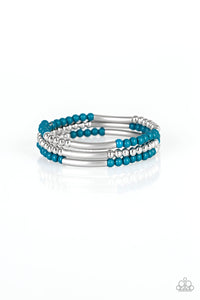 Paparazzi Tourist Trap Blue Coil Infinity Bracelet