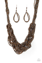 Load image into Gallery viewer, Paparazzi City Catwalk - Copper and Gunmetal Seed Bead Necklace
