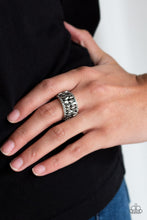 Load image into Gallery viewer, Treasure Trove Tribute - Silver Ring with Hematite Rhinestone Paparazzi
