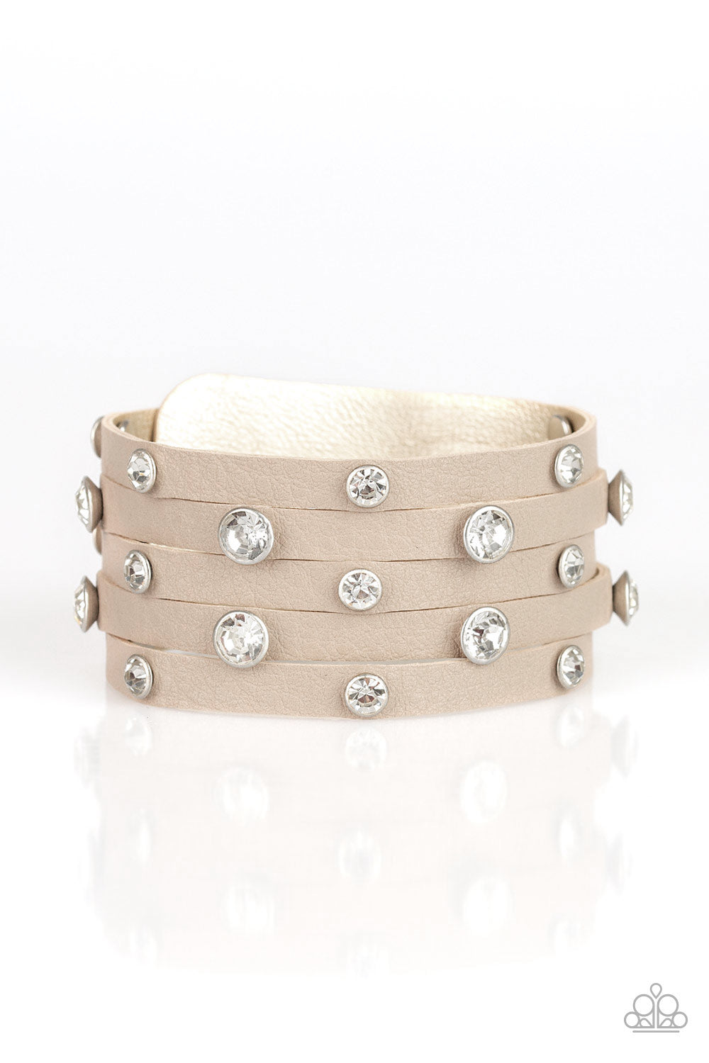 Paparazzi Rhinestone Reputation - Brown Wrap Bracelet