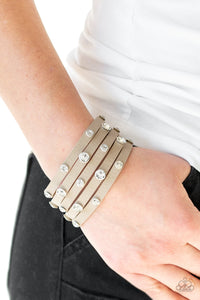 Paparazzi Rhinestone Reputation - Brown Wrap Bracelet