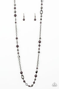 Make an Appearance Black Long Necklace