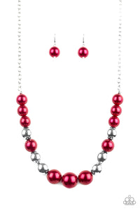 Take Note Necklace and Exquisitely Elite Bracelet Red Jewelry Set 34