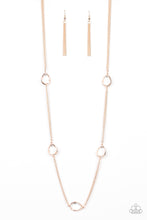 Load image into Gallery viewer, Paparazzi Teardrop Timelessness Rose Gold Long Necklace
