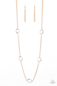 Paparazzi Teardrop Timelessness Rose Gold Long Necklace