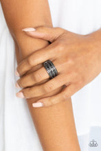 Load image into Gallery viewer, Paparazzi - Rough Around The Edges - Gunmetal Black Ring
