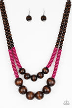 Load image into Gallery viewer, Paparazzi Cancun Cast Away Pink Wood Necklace
