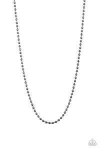 Paparazzi Cadet Casual Men's Gunmetal Black Ball Chain Necklace